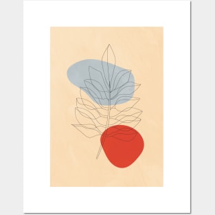 Botanical Minimalist Art, Line Work, Modern Scandinavian Posters and Art